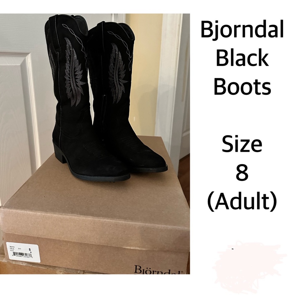 Bjordnal Black Boots - Size 8